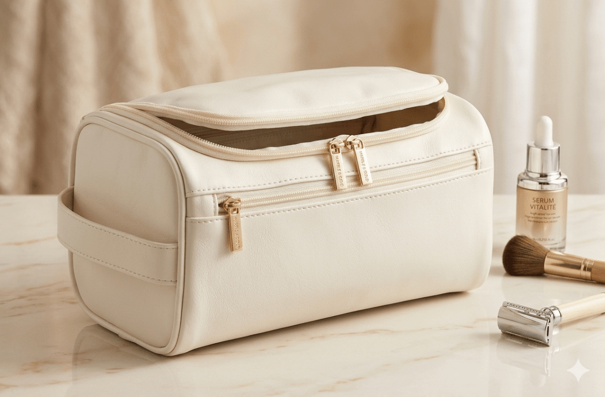 Leather Toiletry Bag - VléraLeather Toiletry BagVléraLeather Toiletry Bag - VléraLeather Toiletry BagVléraPU - Brown